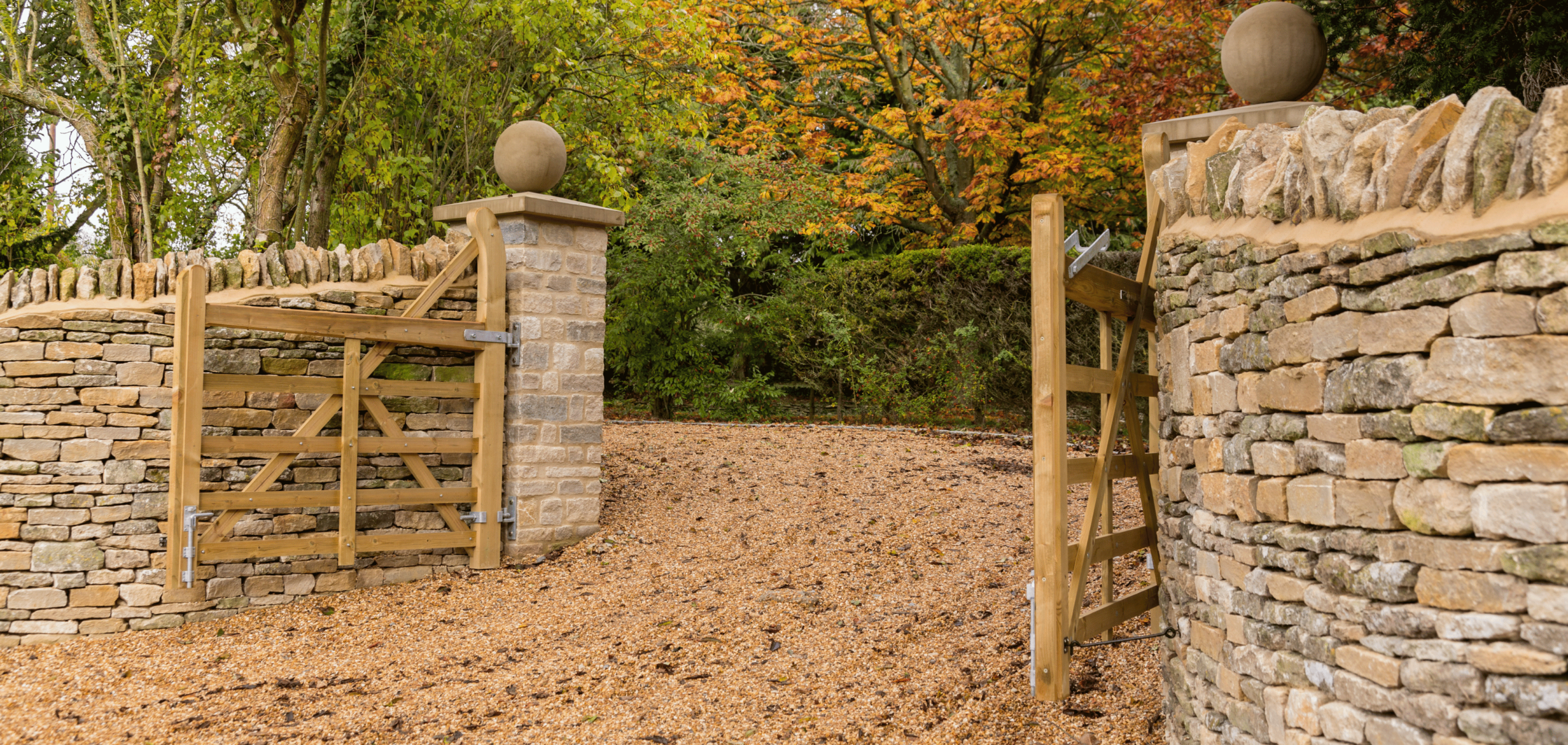 automated wooden gates